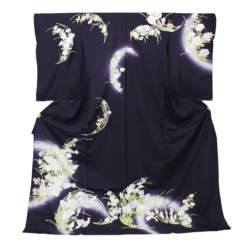 平和屋本店□極上 夏物 浴衣 有松鳴海絞り 草花文 暈し染め 綿 逸品 未  