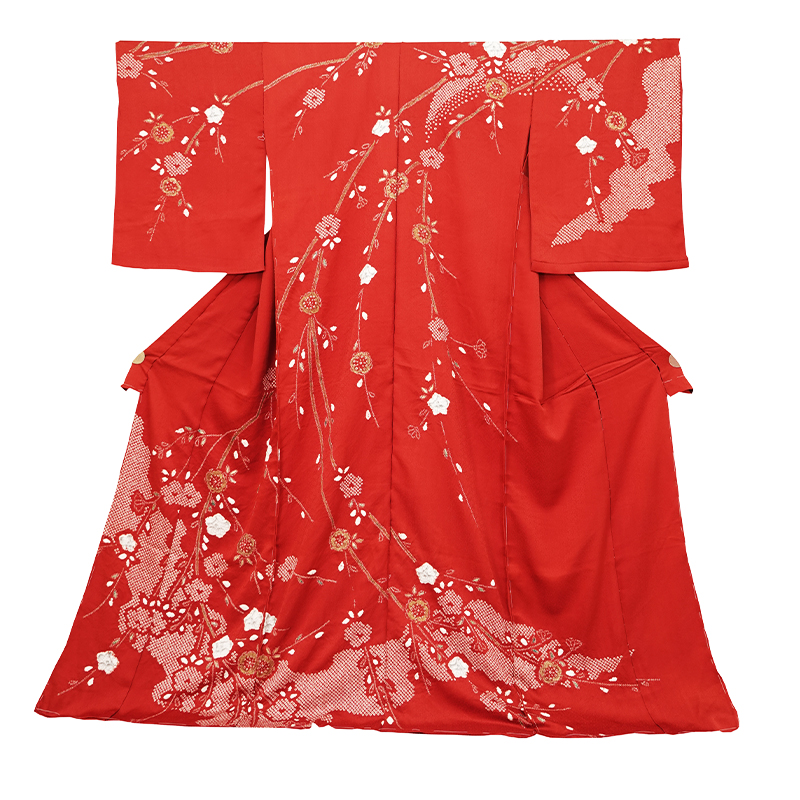 着物屋こころ■大変加工の良い総絞り訪問着　作家物　手描き　吉祥花文　黒地　金彩　逸品　ｊ841 平和屋-こころ店□極上 松田聖子 SEIKO MATSUDA 訪問着