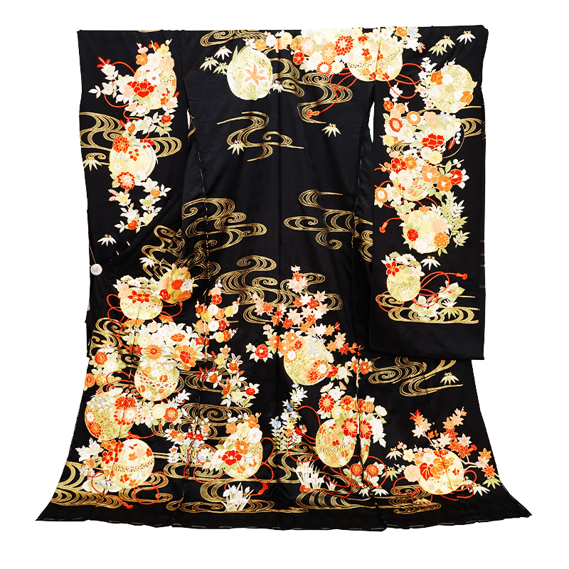 振袖 豪華 金通し 手刺繍 絞り染 金彩 紋意匠 身丈168cm 着物・浴衣 