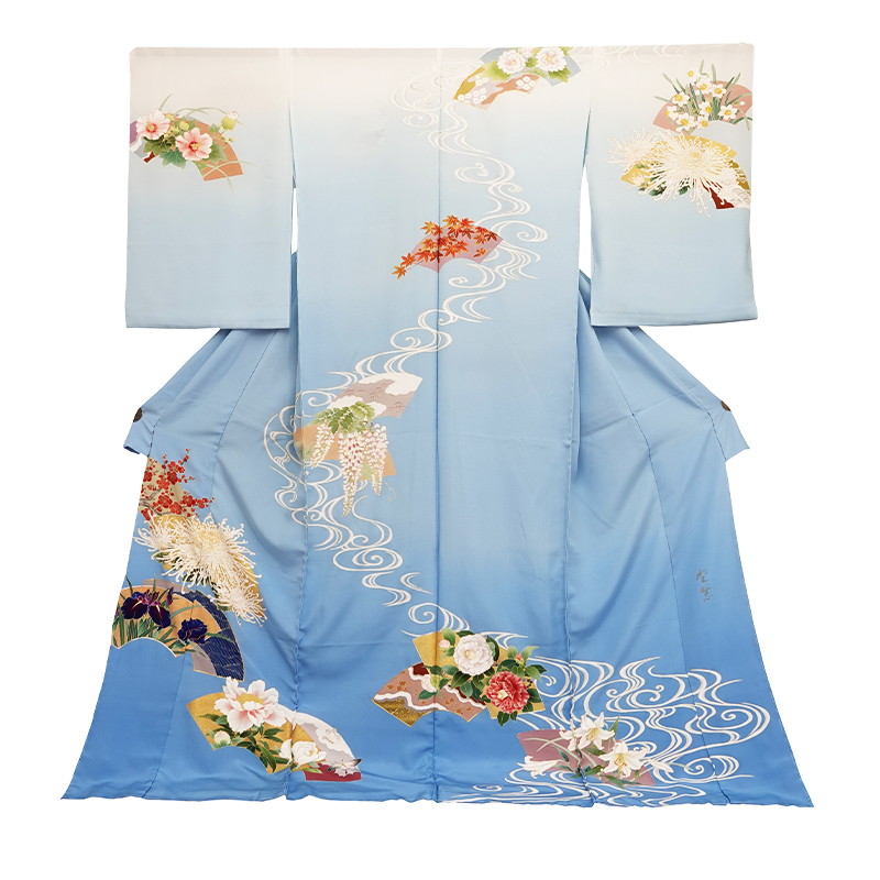 ※店舗改装・在庫一掃売り尽くし！京友禅工芸絞染吉祥松竹梅図振袖☆桶絞,鹿子絞,小帽子絞,手刺繍,本金彩☆トール10010458 店舗改装・在庫一掃売り尽くし！仕立無料京友禅工芸染ちりめん地長