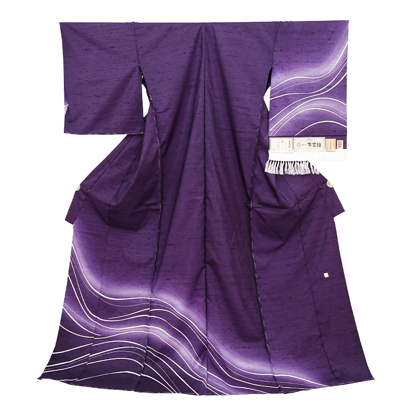 特選本場牛首紬地京染訪問着〈波模様〉「白山工房」 − 訪問着｜美は  