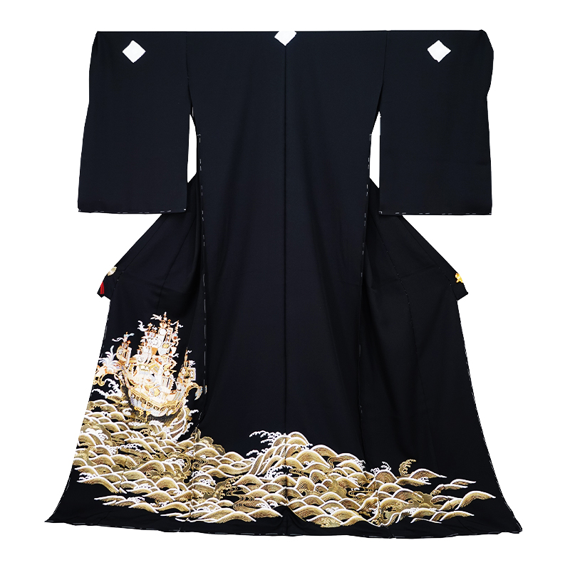 黒留袖 千切屋 「総刺繍 宝船」 − 黒留袖｜美はよろこび 着物の丸中