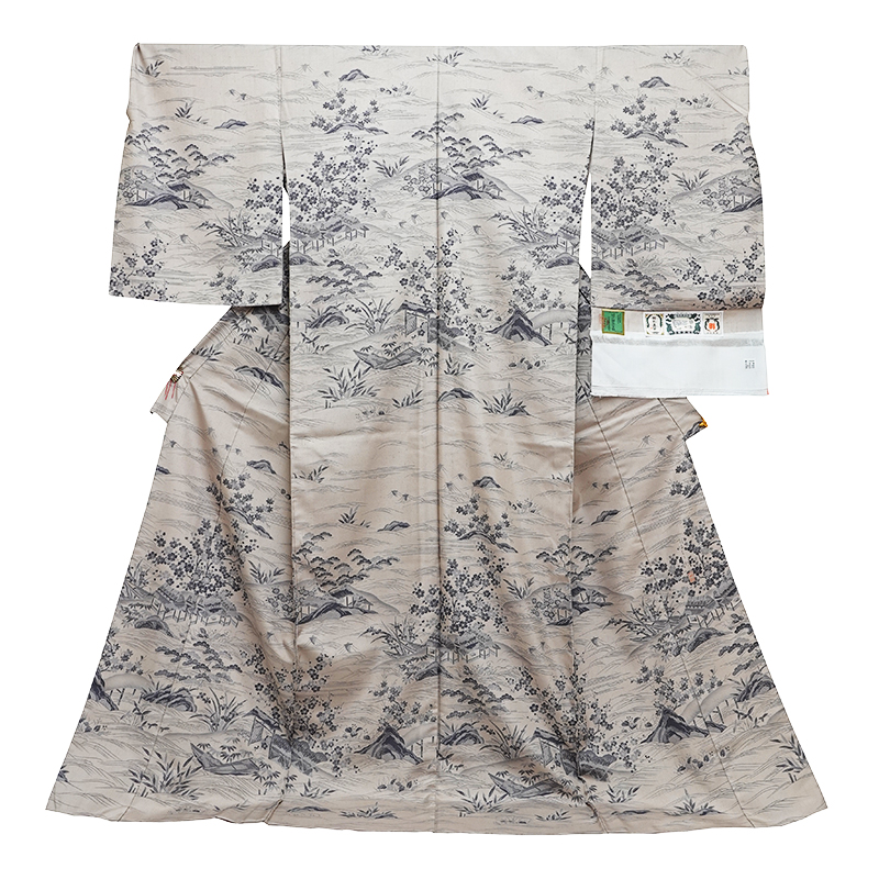 特選結城紬地京染訪問着〈茶屋辻模様〉「川村久太郎」作 − 訪問着｜美 