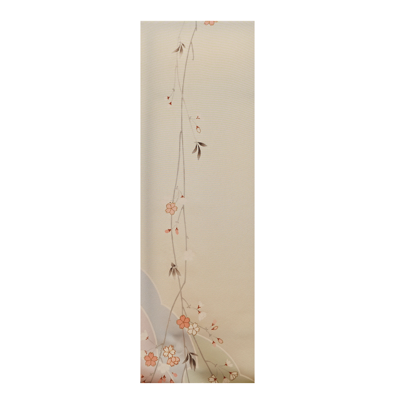 7526□未使用 絵羽 友禅長襦袢 紅葉川下り 気軽