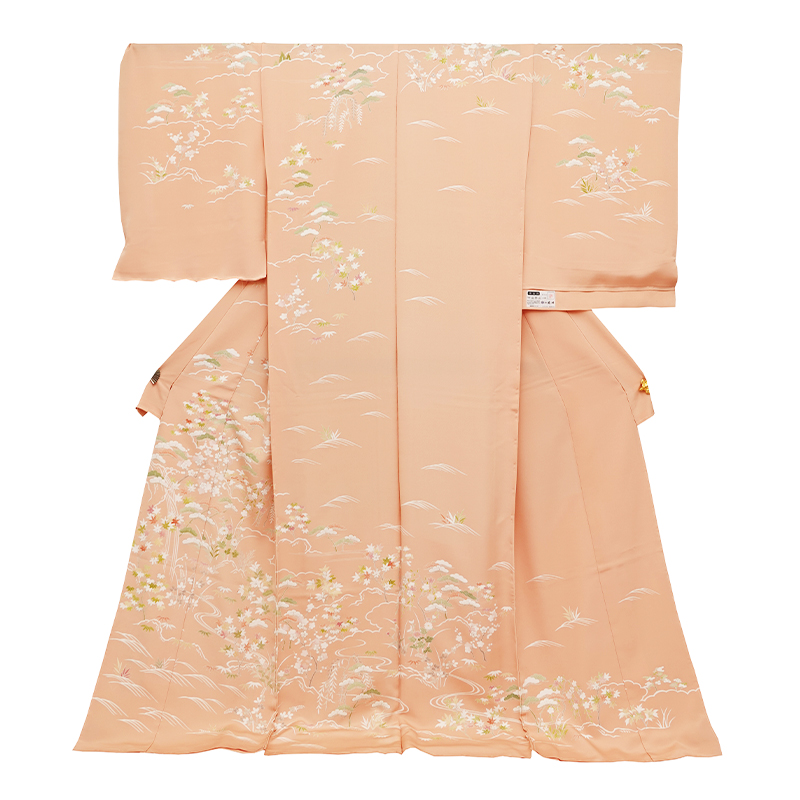 特選京友禅手描訪問着〈流水に四季草花模様〉「染の匠北川」 − 訪問着  